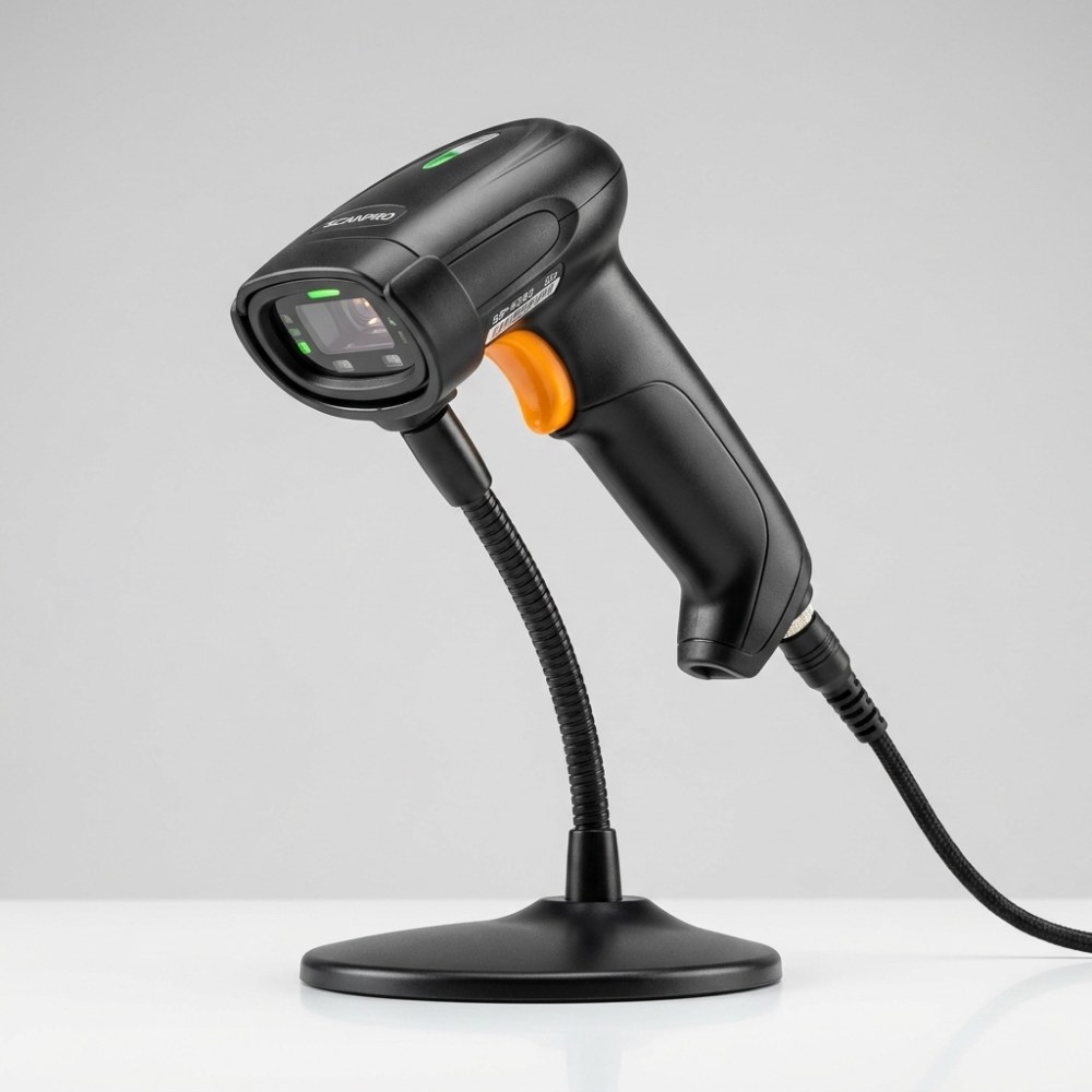Handheld 1D 2D Barcode Scanner with Stand