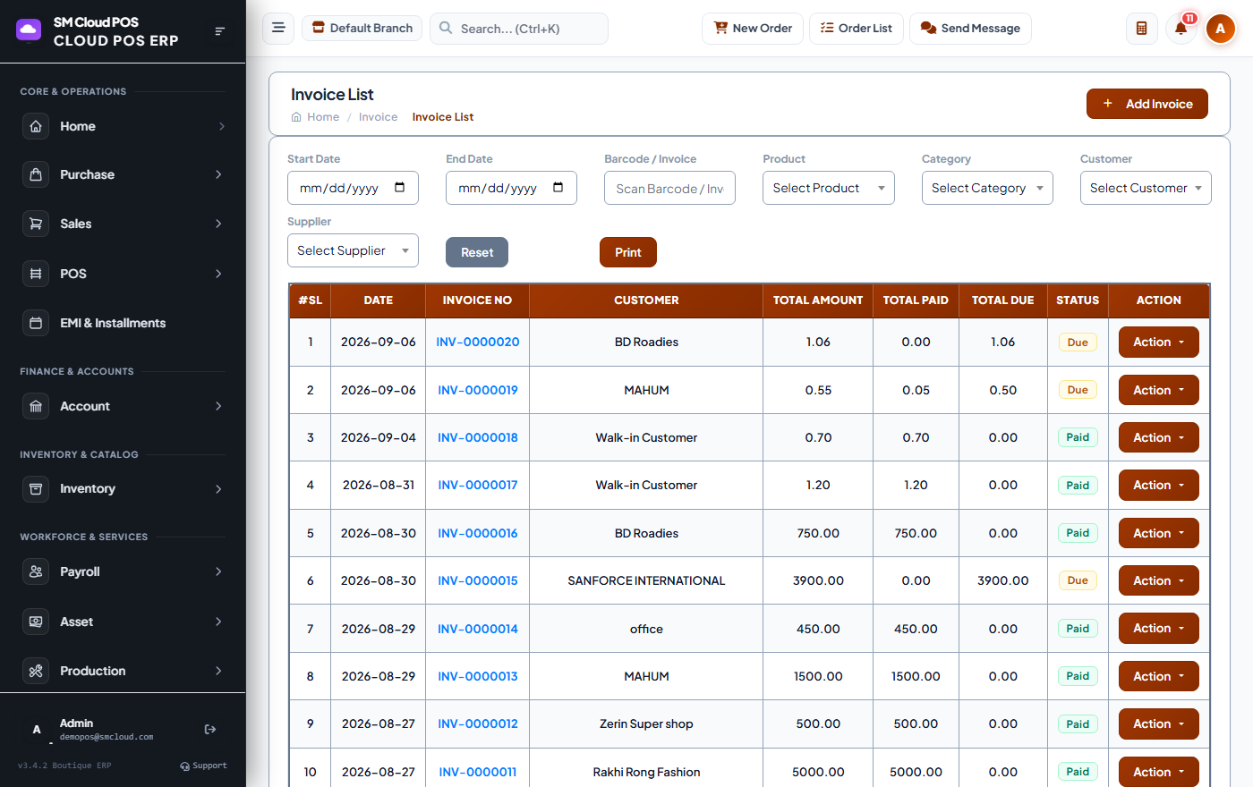 Order Management & Invoicing